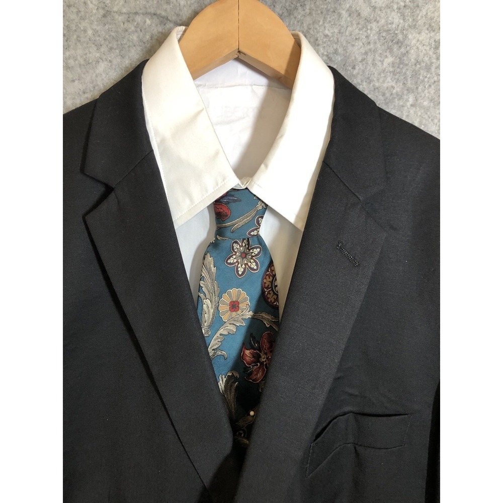 Linea Uomo Blazer 44R Black Wool Blend Suit Coat Jacket Business Casual Classic